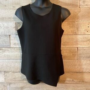 💥5/$25 Attitude women’s black sleeveless peplum top  in size‎ large